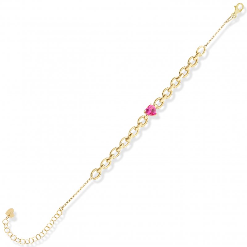 Laura Pjewels - Bracciale Cuore - Argento 925 - Fucsia