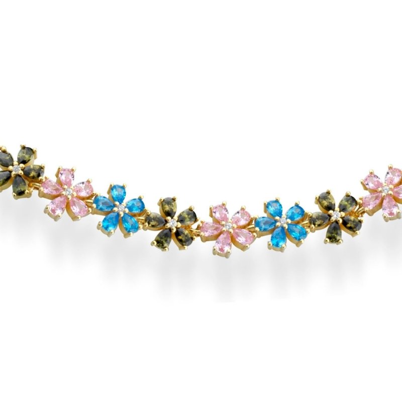 Laura Pjewels - Girocollo Fiori - Argento 925 - Zirconi