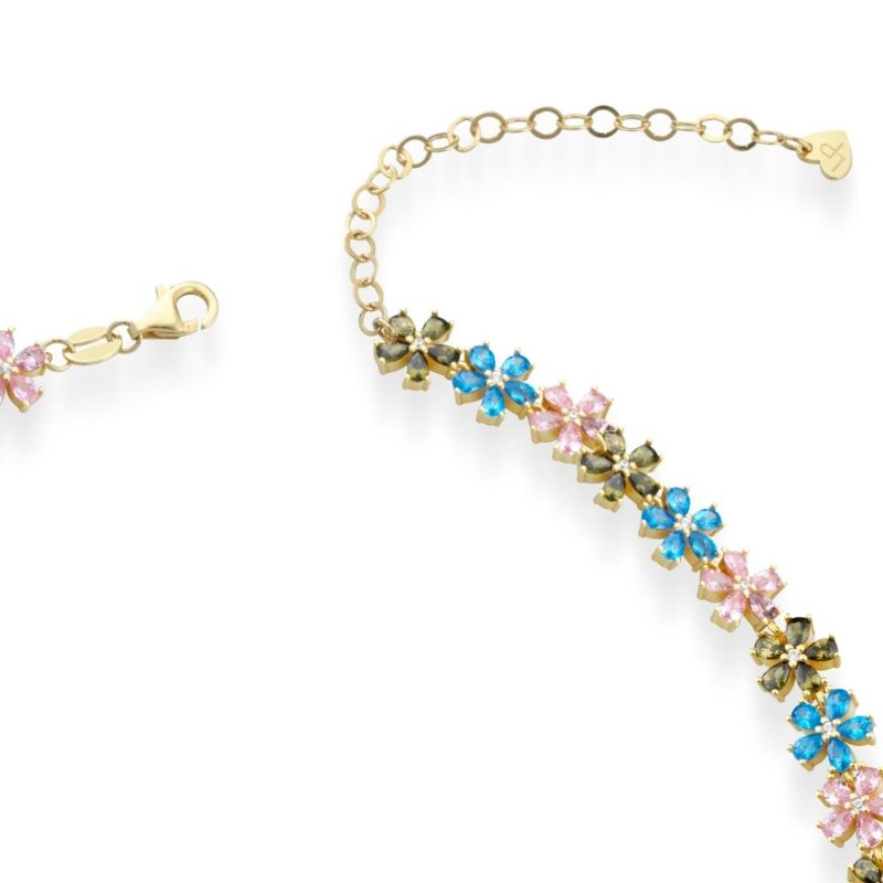 Laura Pjewels - Girocollo Fiori - Argento 925 - Zirconi