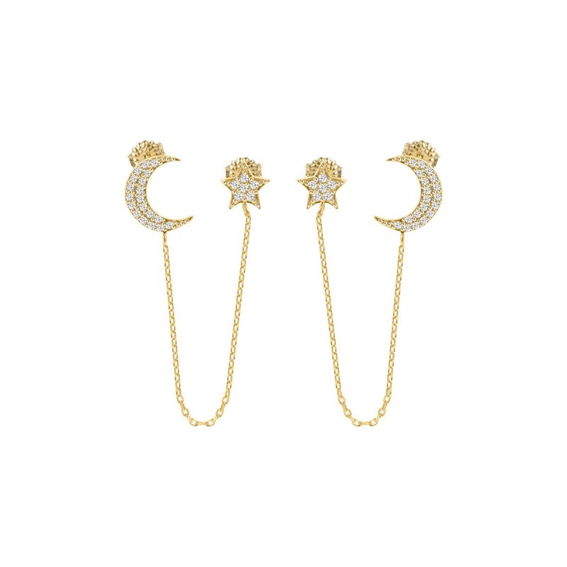 Laura Pjewels - Orecchini Luna E Stella - Argento