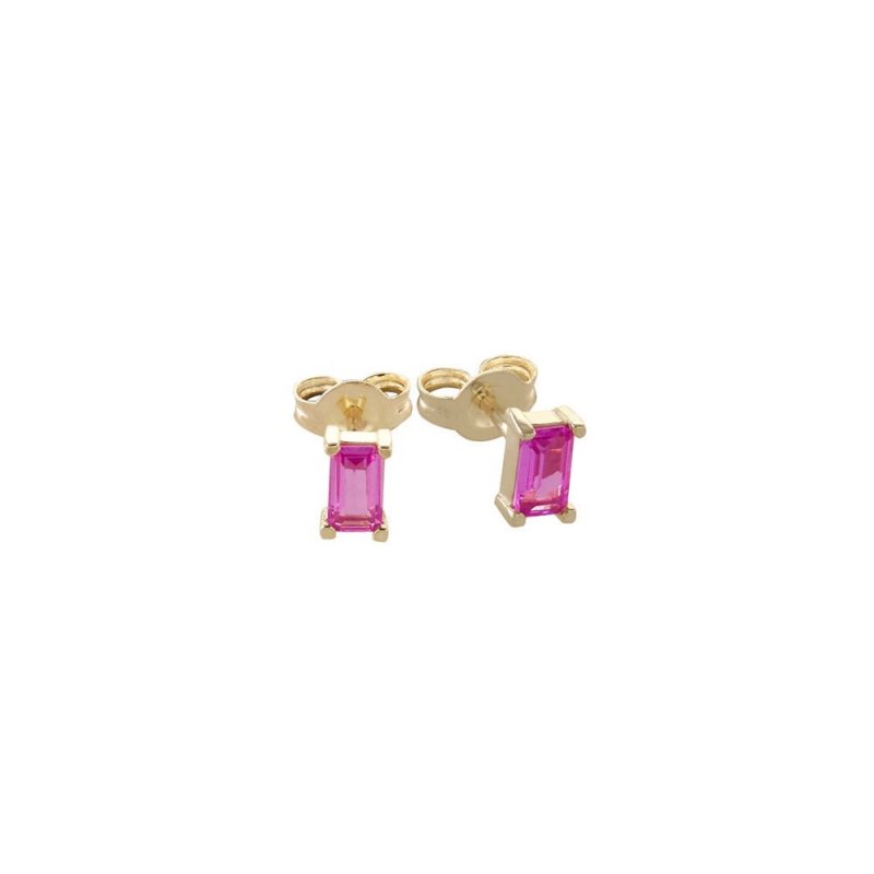 Laura Pjewels - Orecchini Baguette - Argento 925 - Fucsia