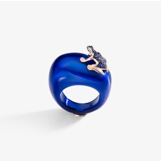 Dada Arrigoni - Anello Happy Frog - Oro Rosa - Zaffiri