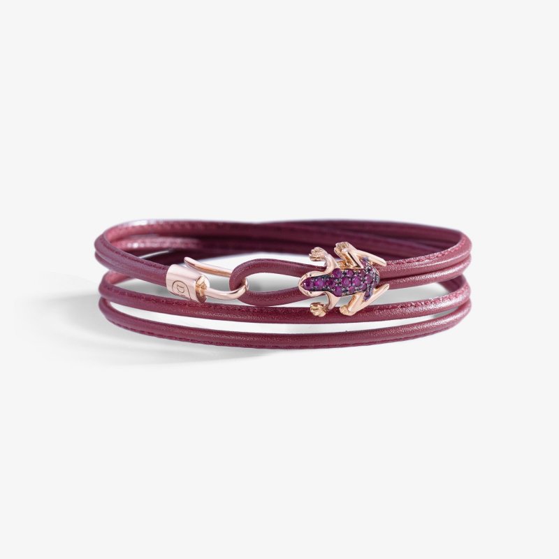 Dada Arrigoni - Bracciale Happy Frog - Oro Rosa - Rubini