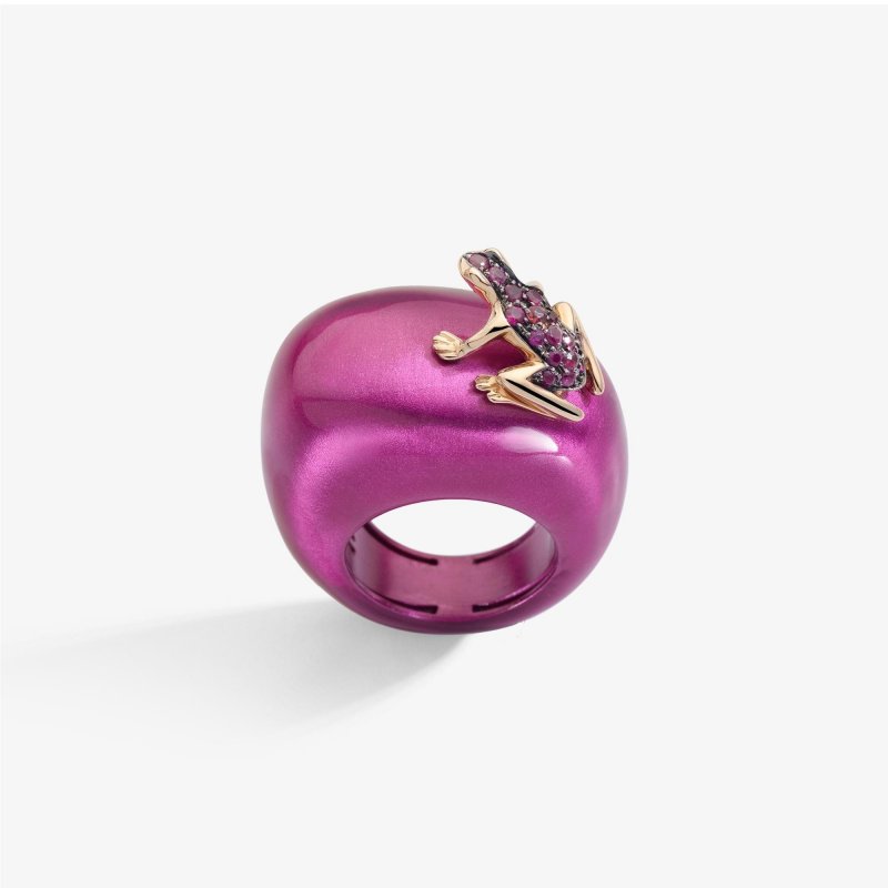 Dada Arrigoni - Anello Happy Frog - Oro Rosa - Rubini