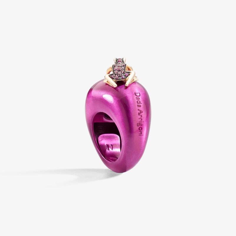 Dada Arrigoni - Anello Happy Frog - Oro Rosa - Rubini