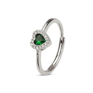 Boccadamo - Anello Con Zircone - Verde Smeraldo - Argento