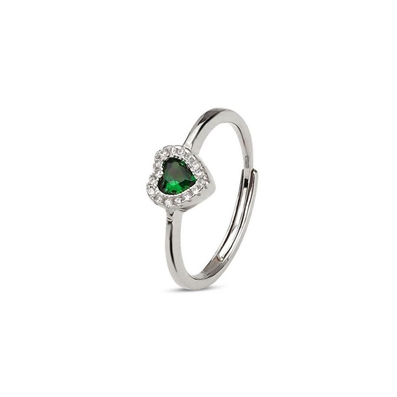 Boccadamo - Anello Con Zircone - Verde Smeraldo - Argento