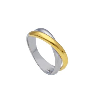 Songa Antonio - Anello Intreccio - Oro Giallo E Bianco