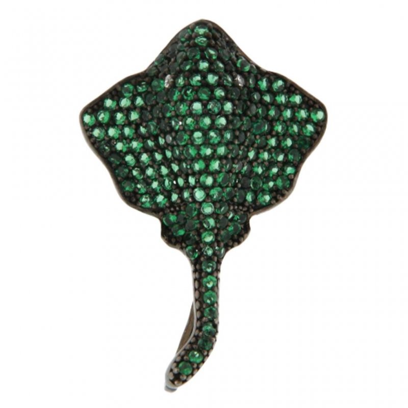 Myj - Orecchino Manta - Argento - Zirconi