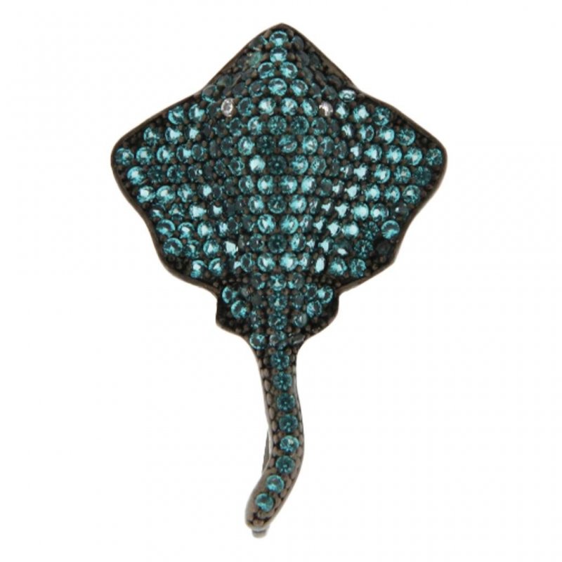 Myj - Orecchino Manta - Argento - Zirconi