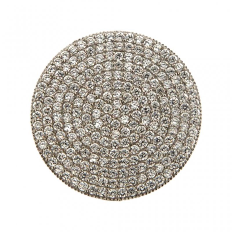 Myj - Orecchino Bottone - Argento - Zirconi