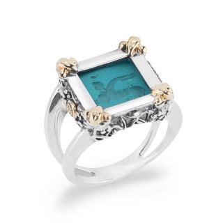 Gerardo Sacco - Anello Quadrato - Argento 925 - Oro 750