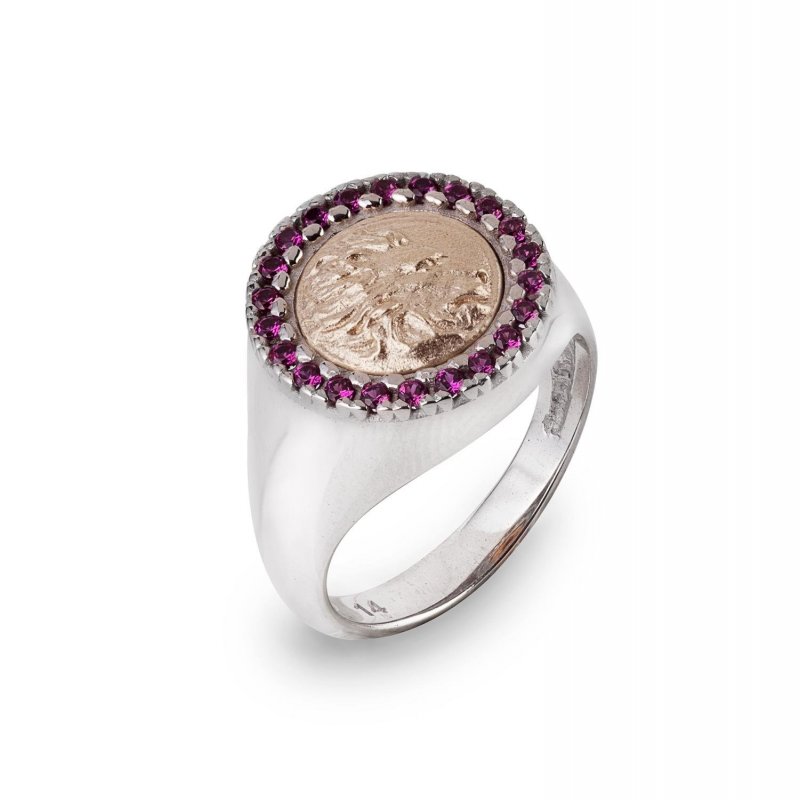 Gerardo Sacco - Anello Leone - Oro 375 - Cristalli