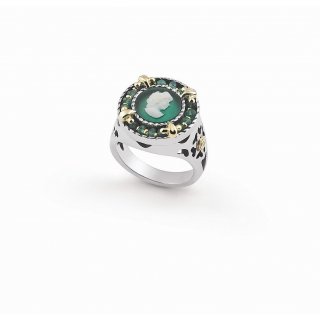 Gerardo Sacco - Anello Au 18Kt - Agata Colorata