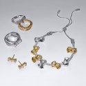 Anello Fascia Intrecciata Sottile con Fiocco Luminoso