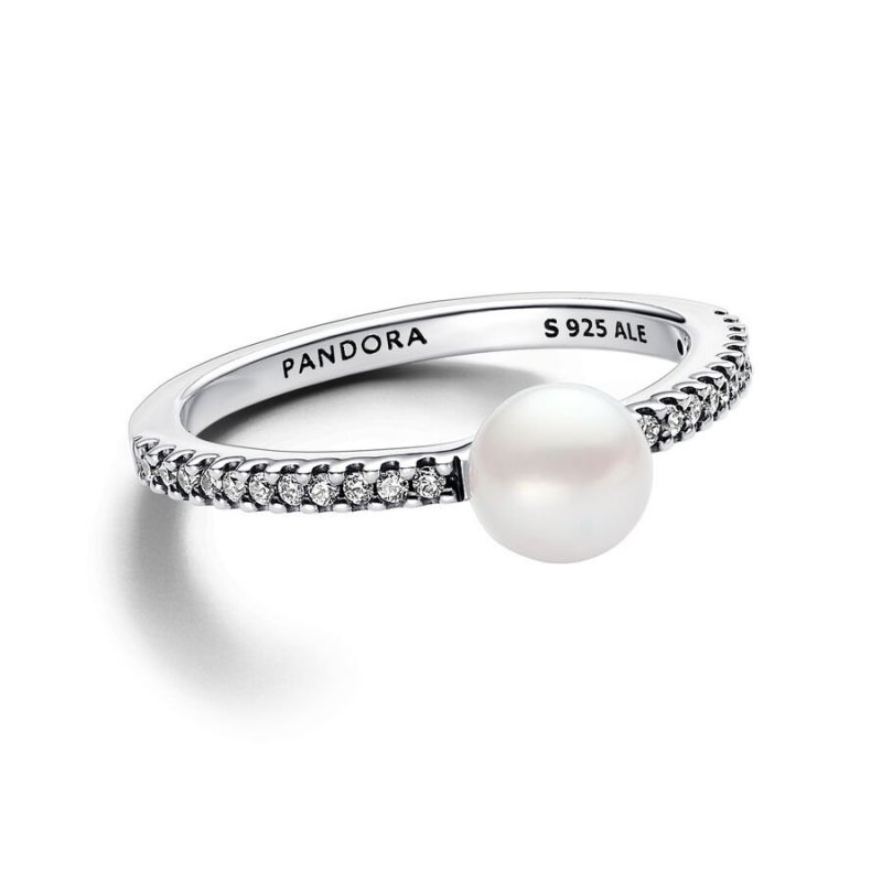 Anello Perla d’Acqua Dolce Coltivata e Pavè