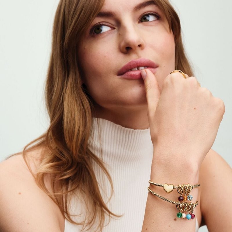 Bracciale Moments Maglia Geometrica con Chiusura a Cuore