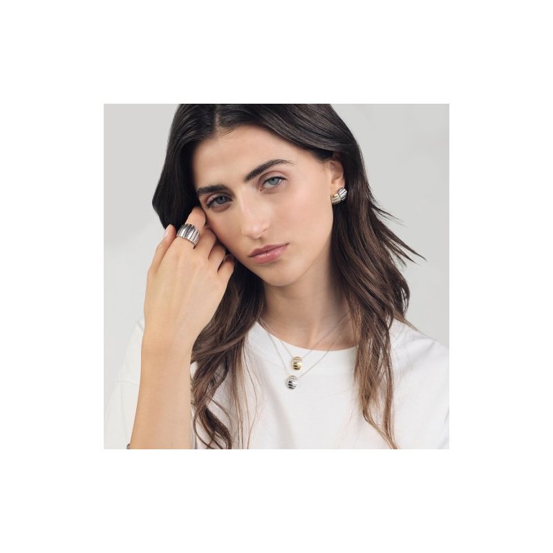 Collana In Argento Bicolore Con Zirconi