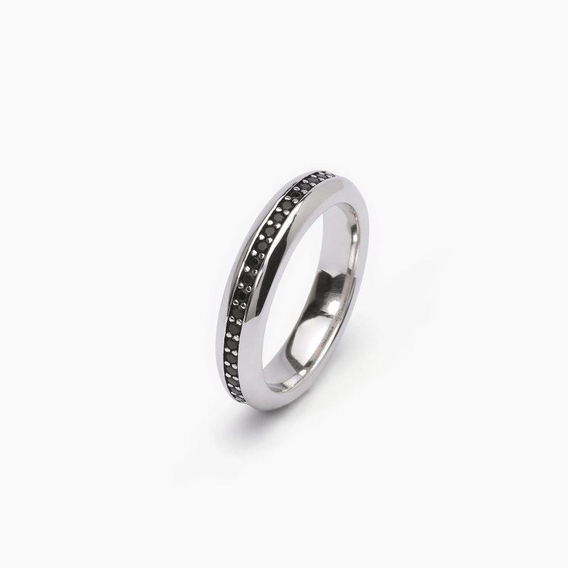 Mabina - Anello Pavè Nero - Argento 925 - Zirconi