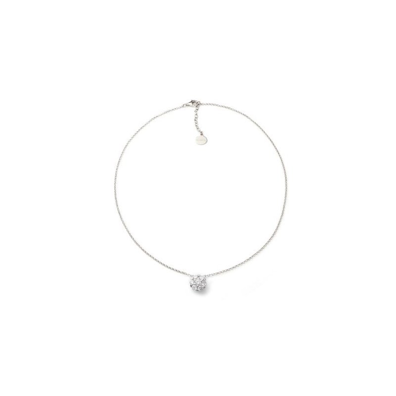 Collana In Argento Con Fiore Di Zirconi
