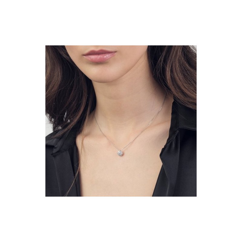 Collana In Argento Con Fiore Di Zirconi