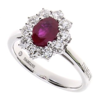 Damiani - Anello Gemme D - Oro Bianco - Diamante/Rubino