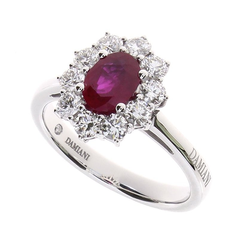 Damiani - Anello Gemme D - Oro Bianco - Diamante/Rubino