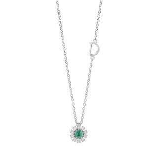Damiani - Collierino In Oro Bianco - Diamante/Smeraldo