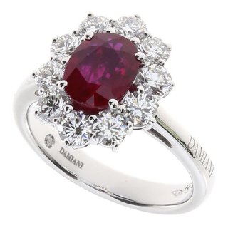 Damiani - Anello Oro Bianco - Diamante Rubino