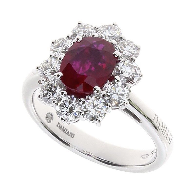 Damiani - Anello Oro Bianco - Diamante Rubino