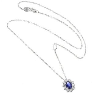 Damiani - Collierino In Oro Bianco - Diamante/Zaffiro