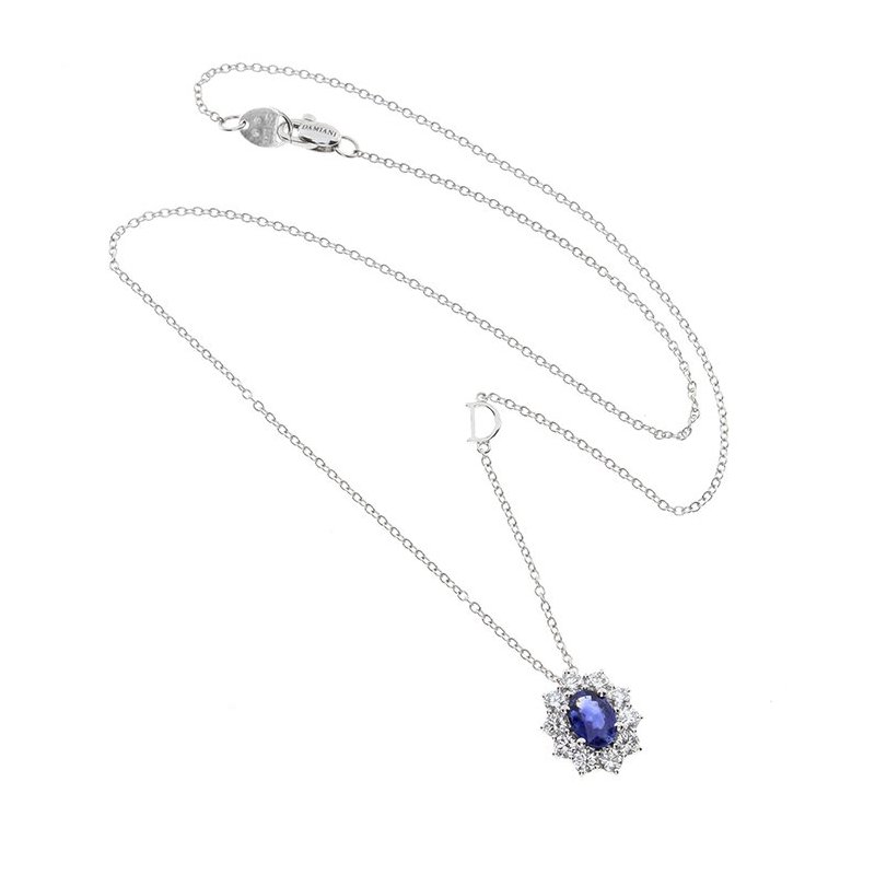 Damiani - Collierino In Oro Bianco - Diamante/Zaffiro
