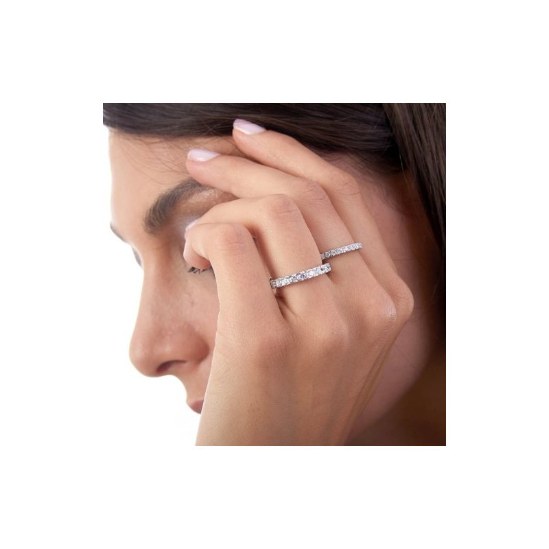 Anello Veretta In Argento Bianco