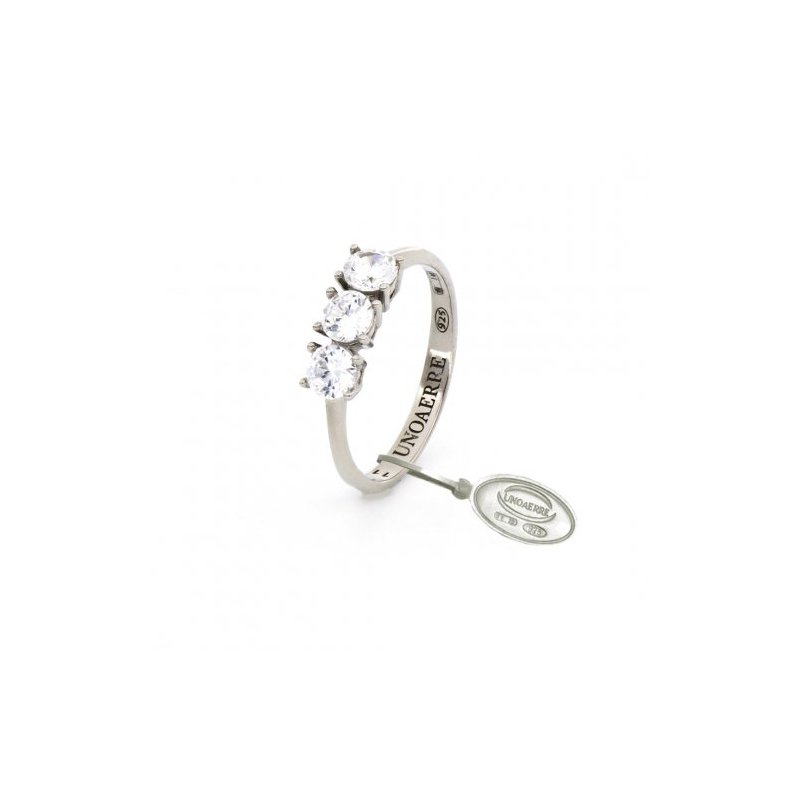 Anello Trilogy Mini In Argento Bianco