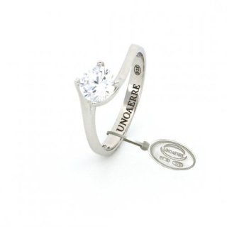 Anello Solitario Maxi In Argento Bianco