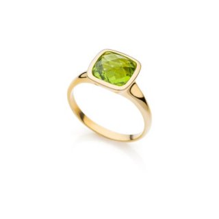 Anello In Argento E Cristallo Verde Peridot