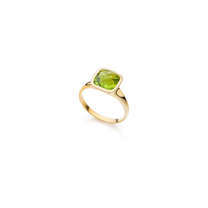 Anello In Argento E Cristallo Verde Peridot