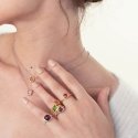 Anello In Argento E Cristallo Verde Peridot