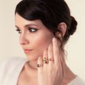 Anello In Argento Dorato E Cristallo Ametista
