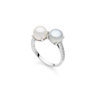 Anello In Argento Con Perle