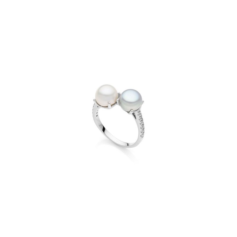 Anello In Argento Con Perle