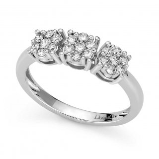Donna Oro - Anello Trilogy - Oro Bianco - Diamanti