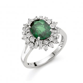 Donna Oro - Anello Smeraldo - Eleganza Preziosa