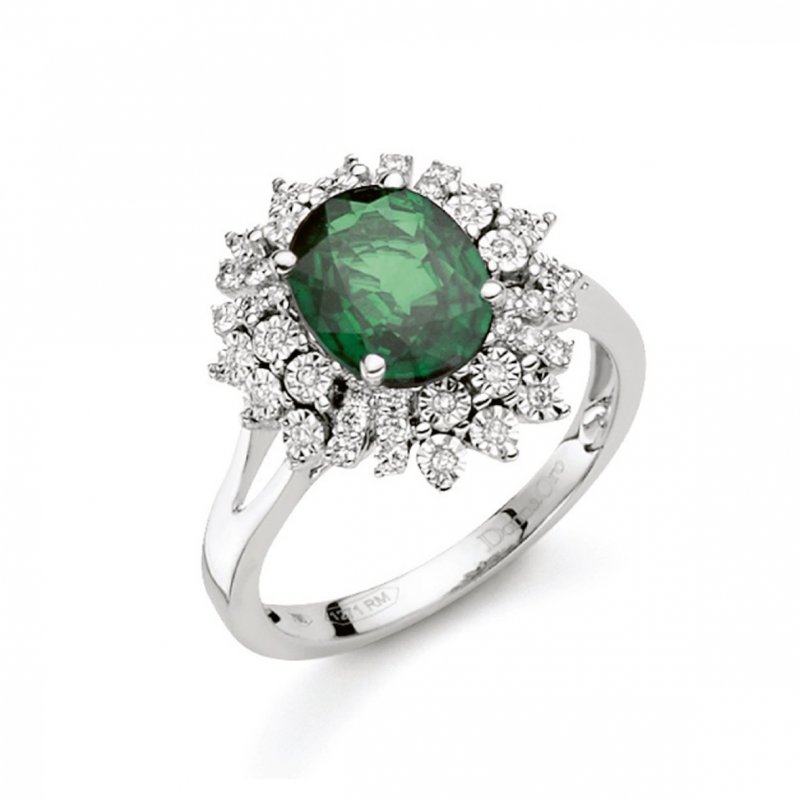 Donna Oro - Anello Smeraldo - Eleganza Preziosa