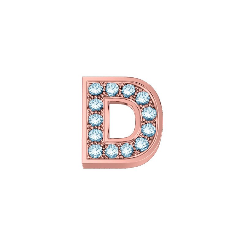 Elements Donnaoro - Lettera D - Oro Rosa - Diamanti