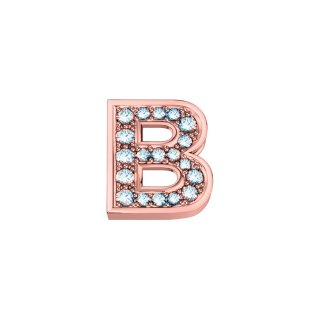 Elements Donnaoro - Lettera B Classica - Oro Rosa - Diamanti