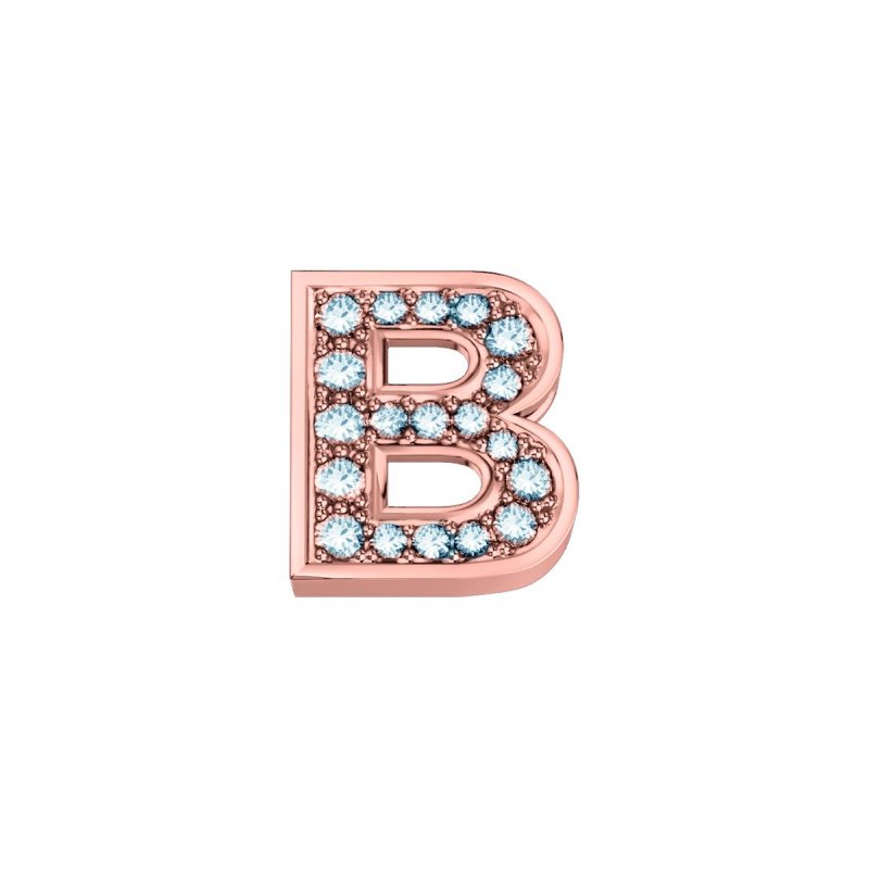 Elements Donnaoro - Lettera B Classica - Oro Rosa - Diamanti