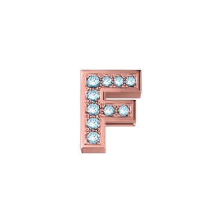 Elements Donnaoro - Lettera F Classica - Oro Rosa - Diamanti