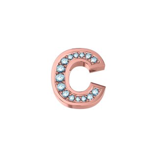 Elements Donnaoro - Lettera C - Oro Rosa - Diamanti