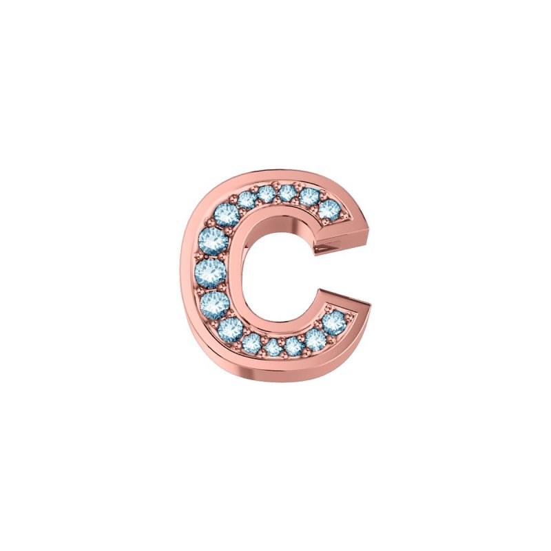 Elements Donnaoro - Lettera C - Oro Rosa - Diamanti